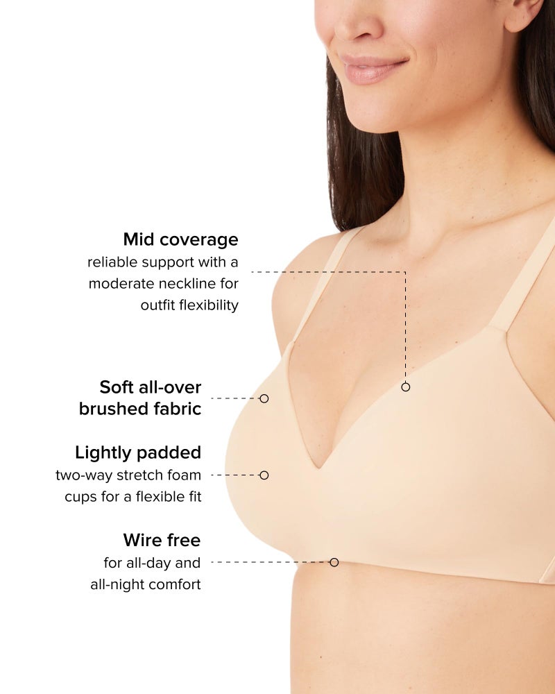 Wacoal Women's How Perfect Wire Free Bra, Sand, Tan, 34A - Image 2